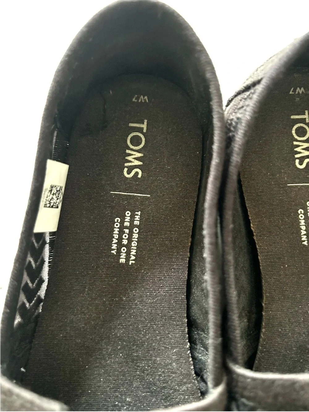 TOMS | Black Lace Alpargata Slip On Shoes Womens Size 7 Gray